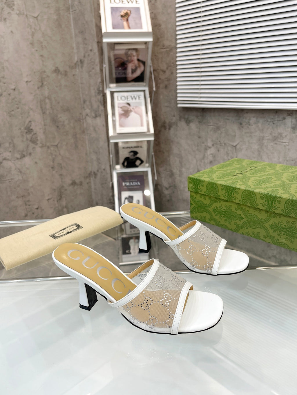 Gucc1 top fashion stiletto slippers 0724030802