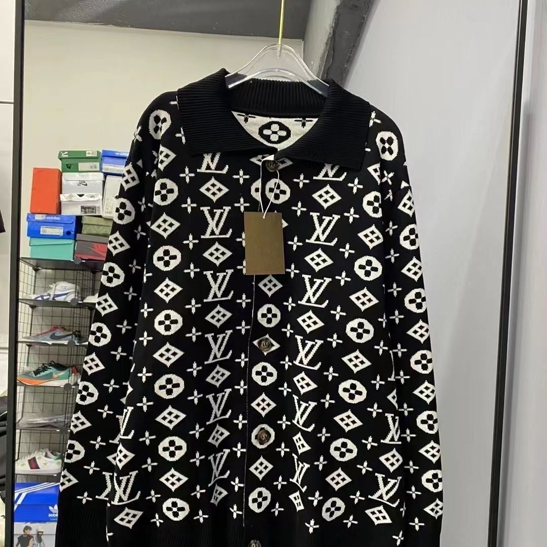 Fashion casual lapel sweater knitted cardigan PD1023082314
