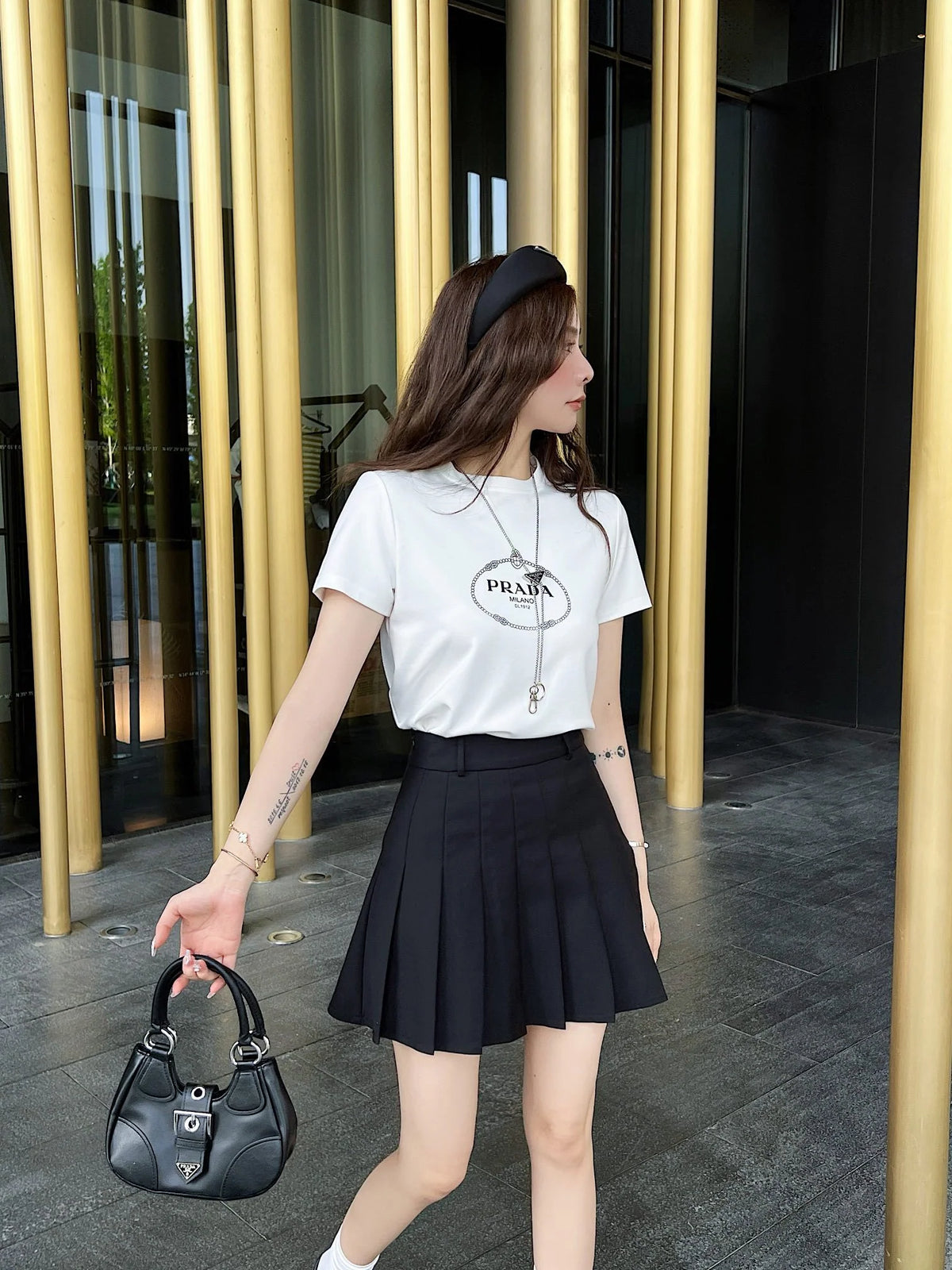 P Summer Pleated Skirt Suit 0724022005