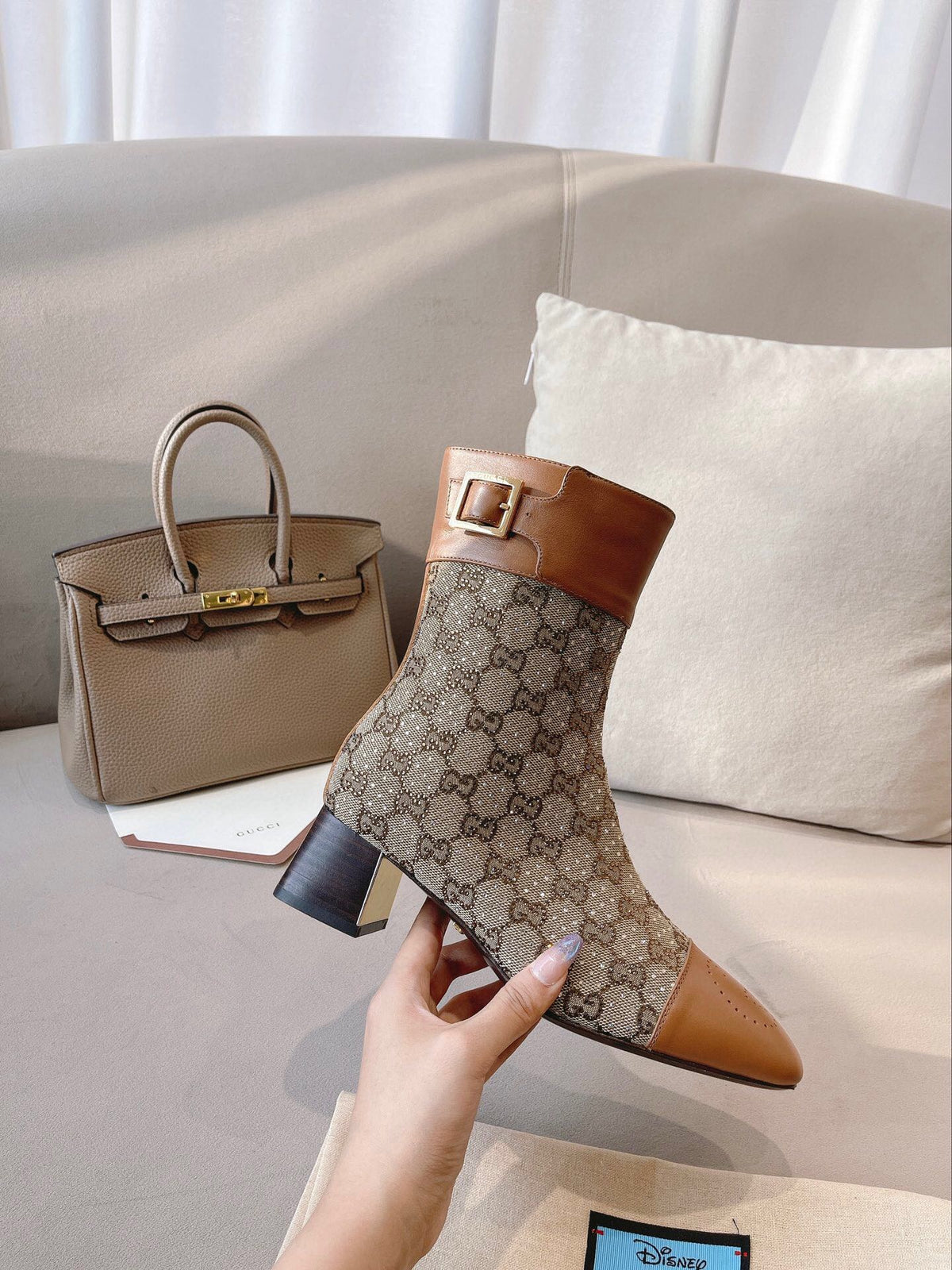Fashion hollow  hollow carved print high heel boots 0724102314