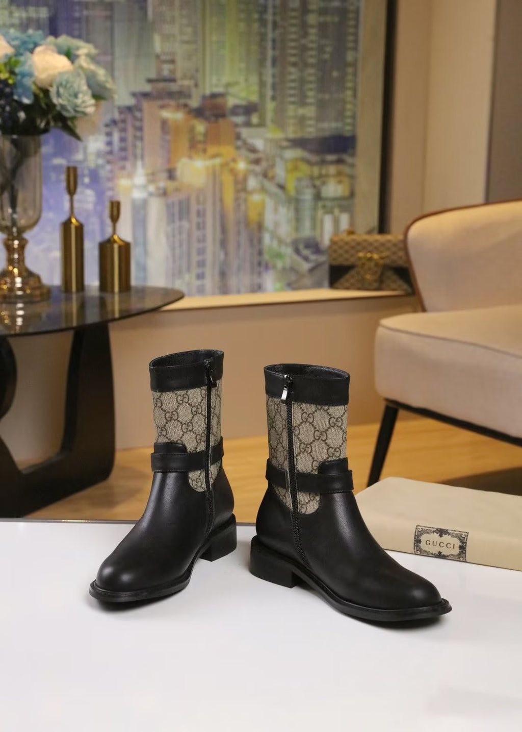 Trendy new double G metal buckle boots XC0823101002