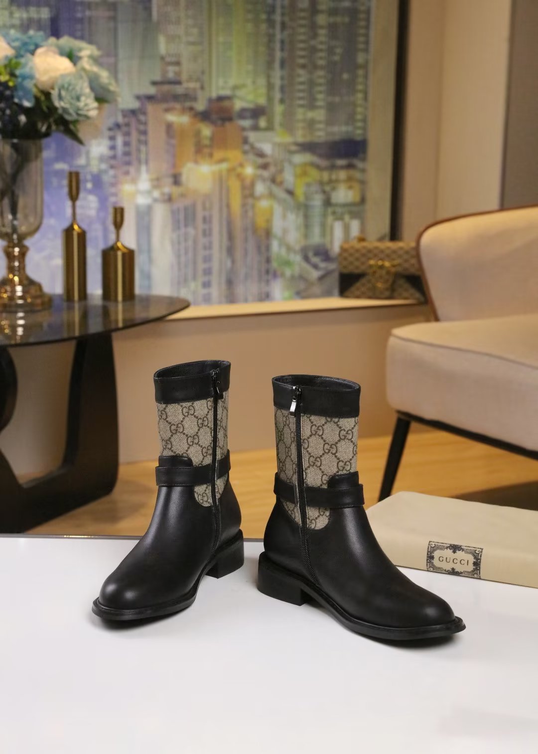 Trendy new double G metal buckle boots XC0823101002
