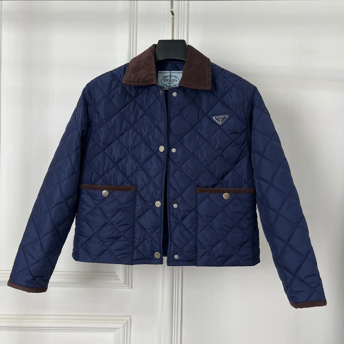 New Diamond-Patterned Cropped Cotton Jacket for Women 10251018