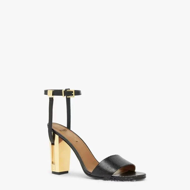 New Fashionable Thick Heel Fish Mouth Strip Sandals 1024022101