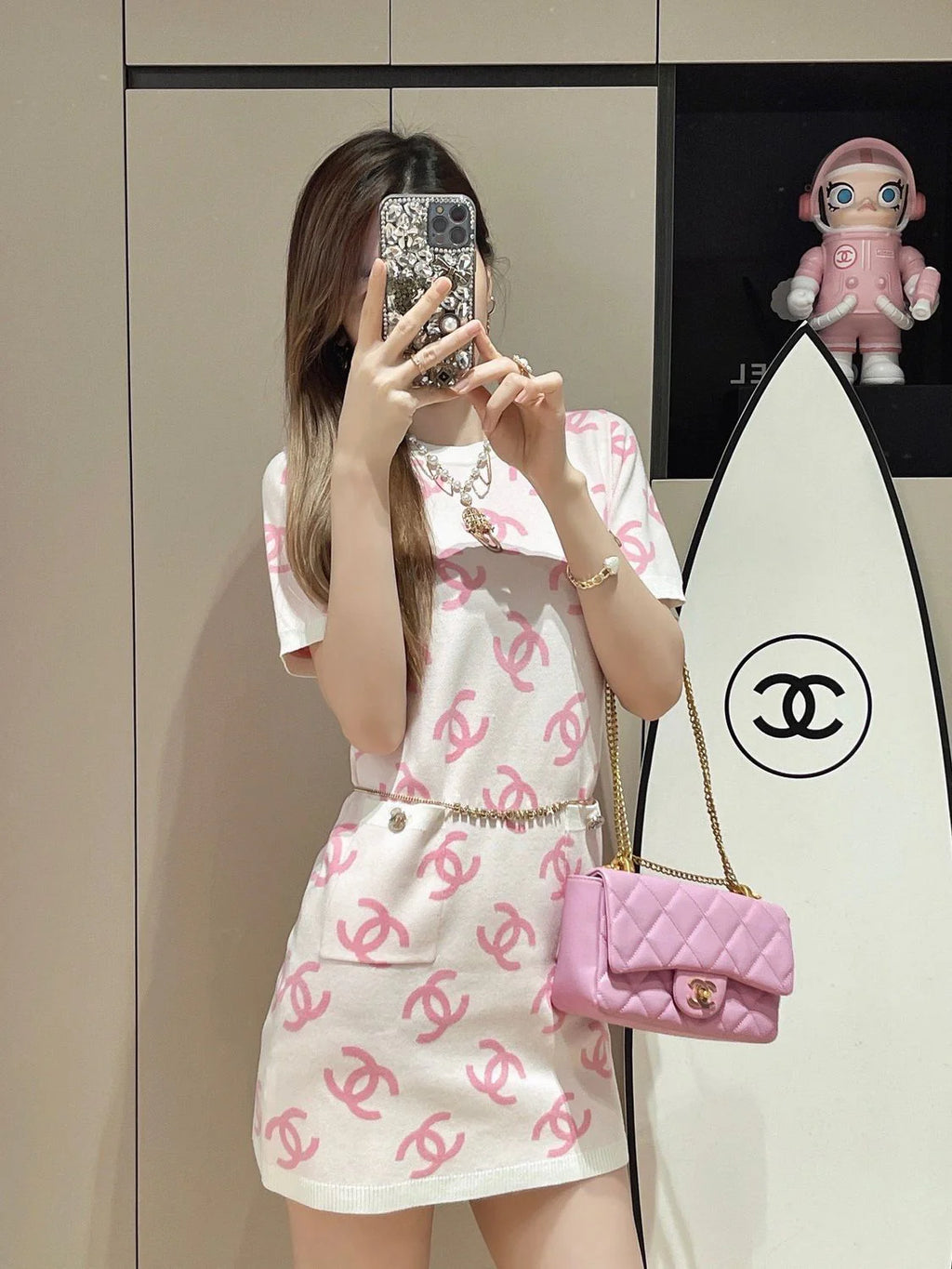 Fashion New Slim-fit Slim-fit Knitted Short-sleeved Dress 1024041621