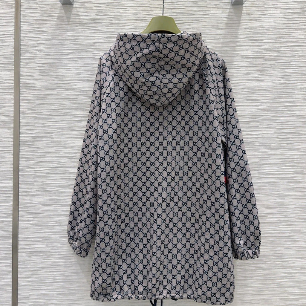 Printed hooded zip-up dress 1426010611