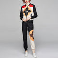 Fashion printed jacket color matching pants two-piece set PD10062006