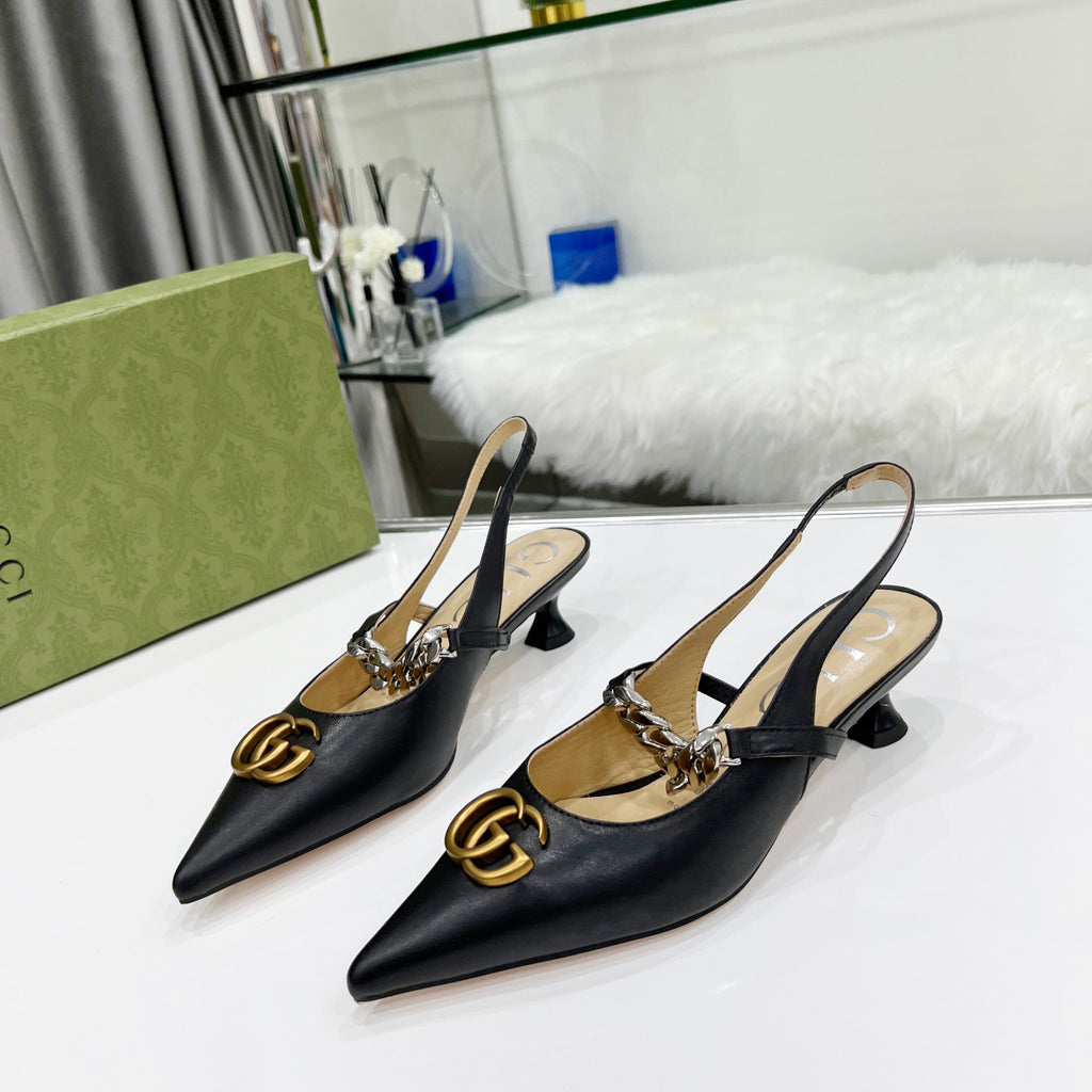 leather classic logo pumps XC0723042416