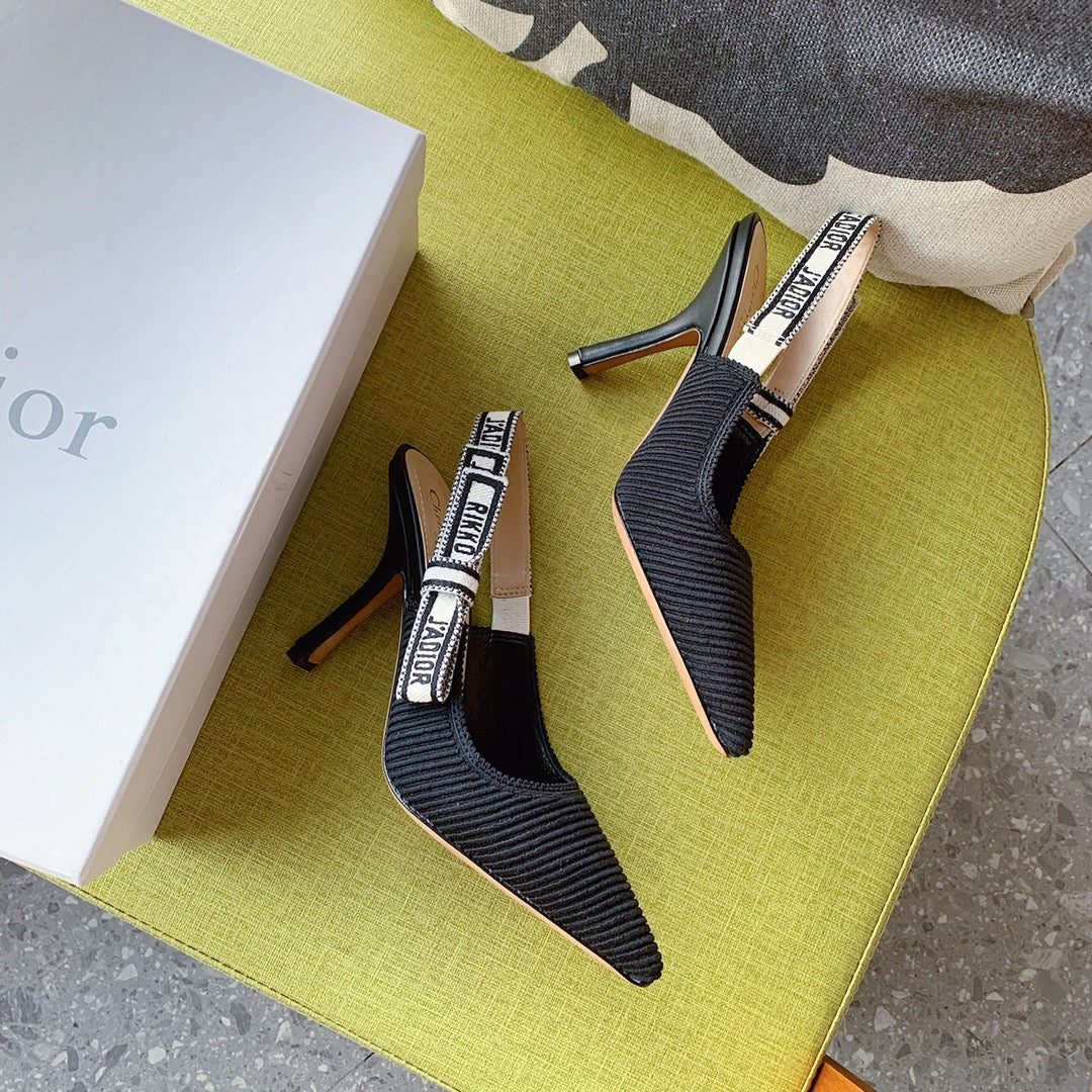 Dio Pointed bow letter ribbon slingback slingback shoes 0724070501