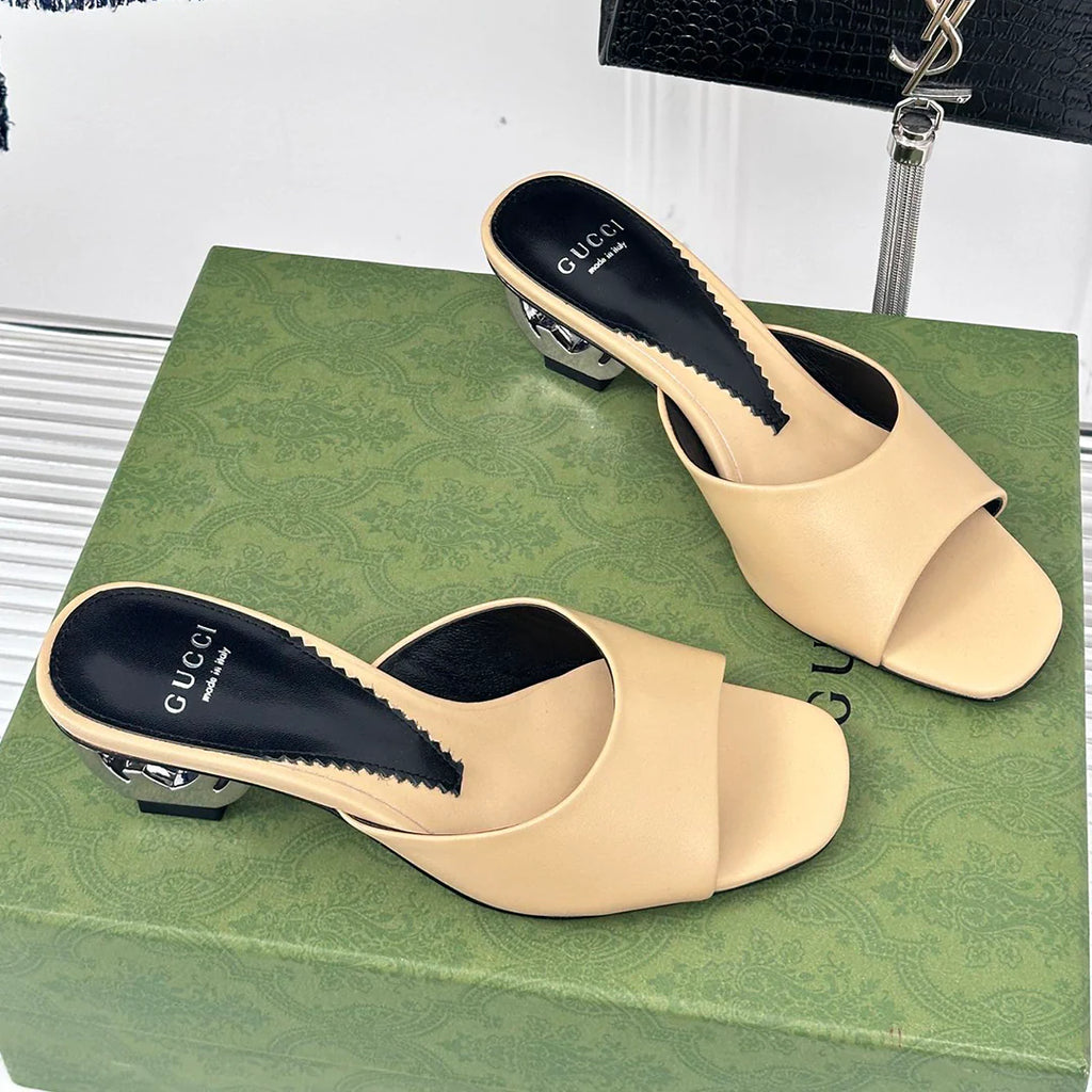 Fashion and versatile high-heeled slippers 1024042327
