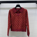 Heavy-duty collar rhinestone knit sweater 1426010407