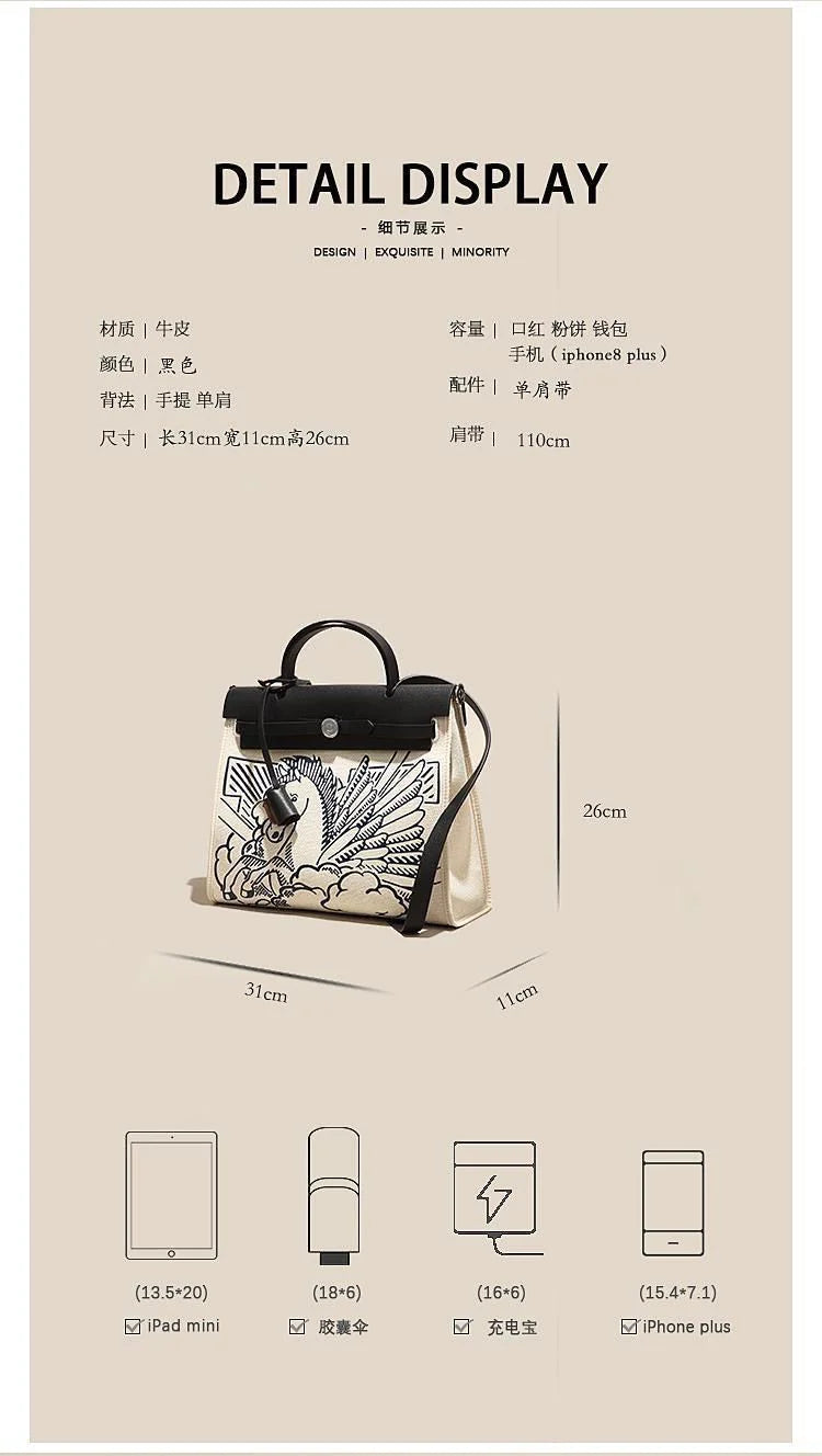 New Large Capacity Cowhide Kelly Bag Women Bag 1024032910