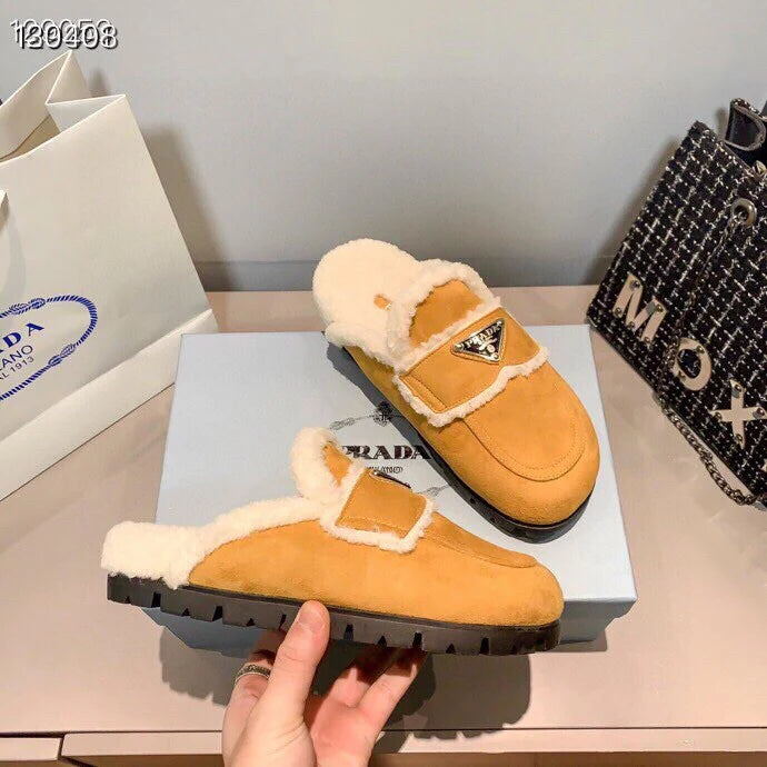 Fur slippers flat shoes 1024100806