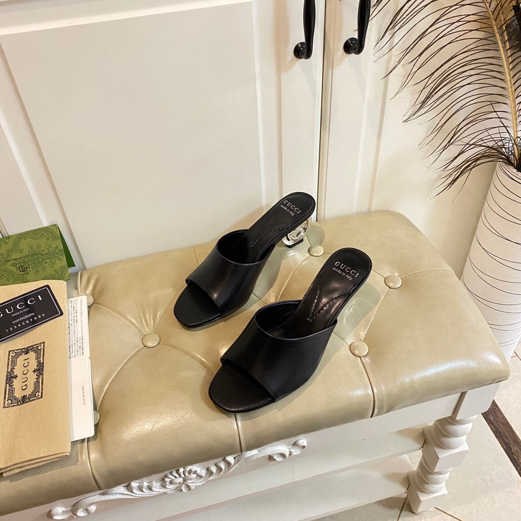 Gucc1 top fashion heel slippers 0724030803