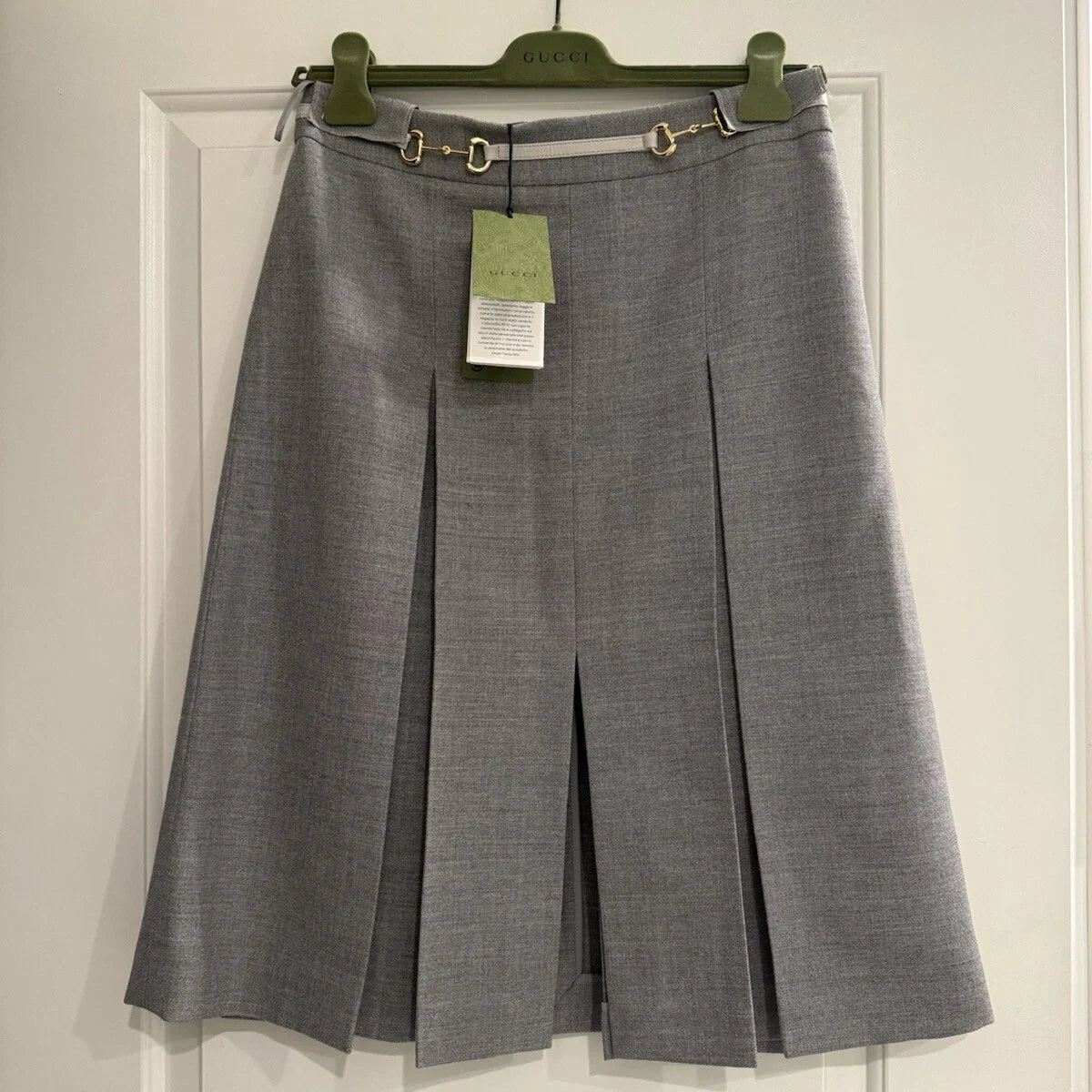 Horsebit Skirt Wool 1025051603