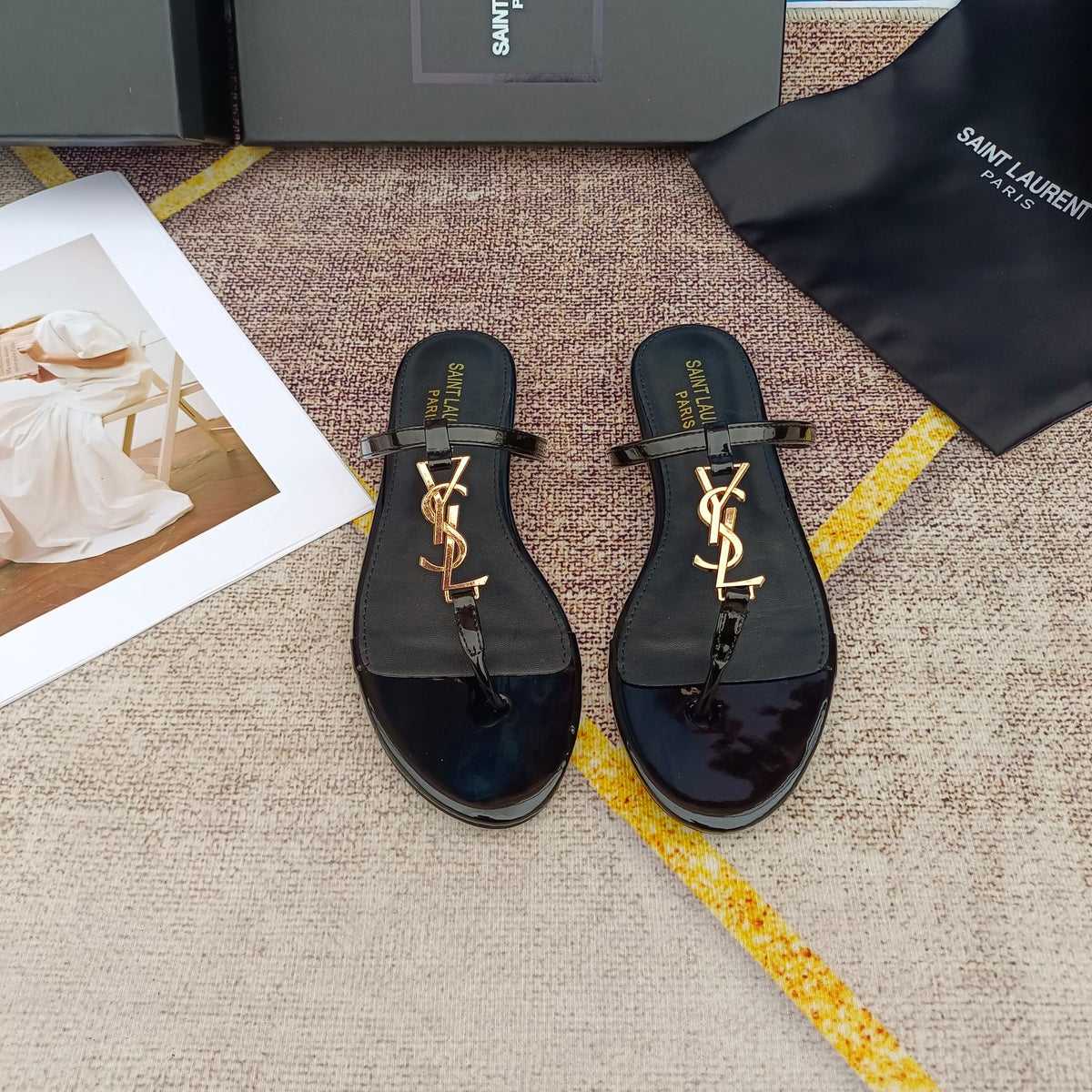 YS metal logo flat sandals 0724072401