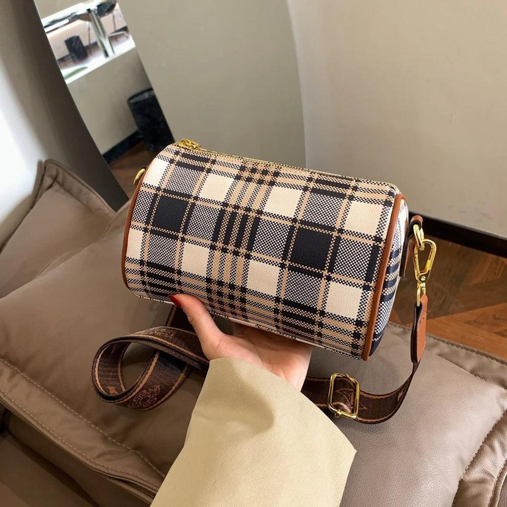 Shoulder Crossbody Pillow Bag Large Capacity Retro Check All-Match Bag 1024042713