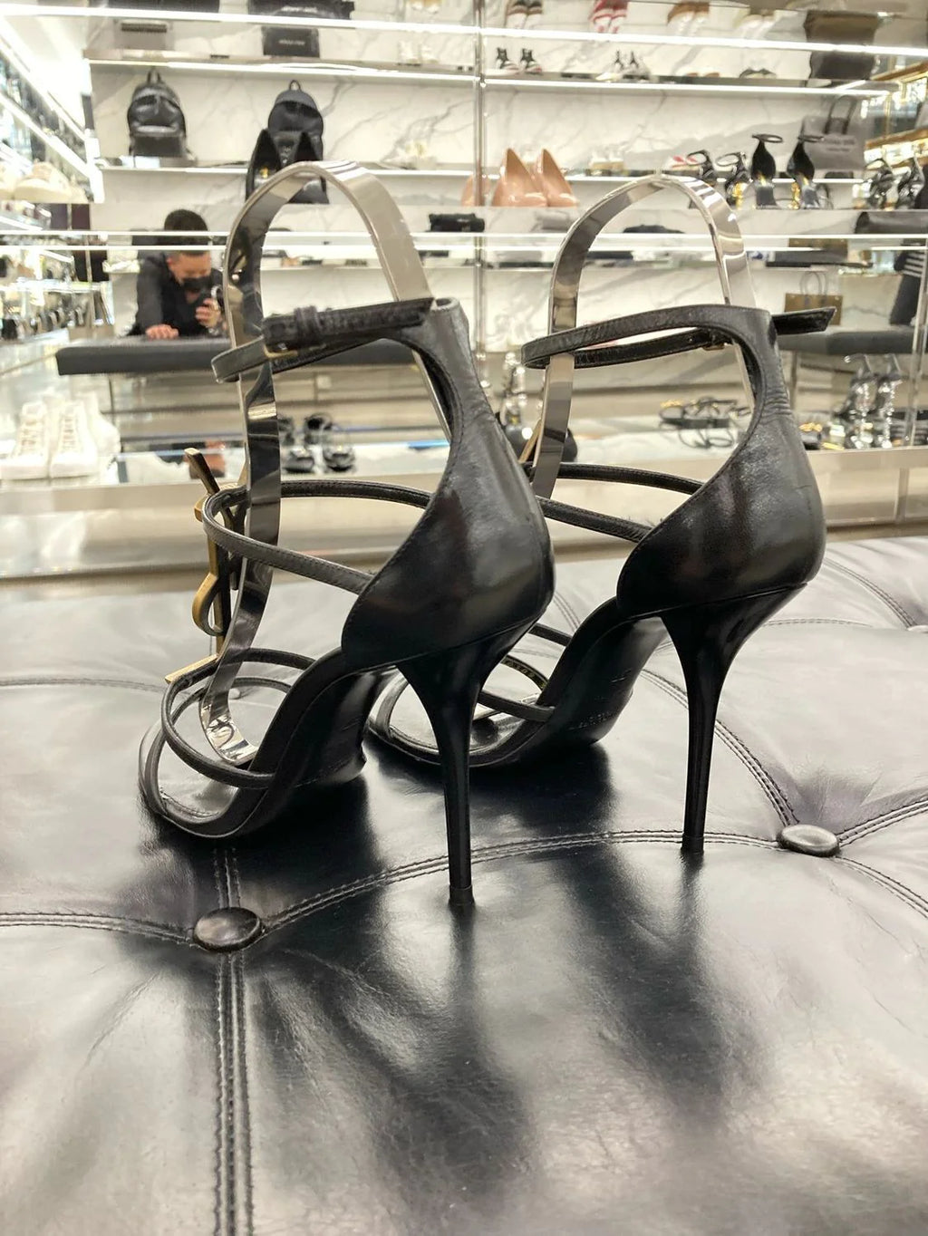 Summer New Genuine Leather Stiletto With Socialite Letter Buckle High-heeled ShoesPD05202412406