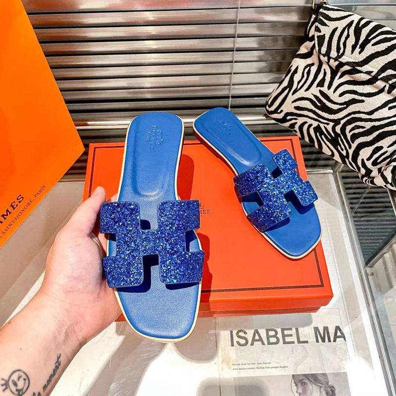 New Style Flat Bottom Rhinestone Fashion Casual Slippers 1024070810
