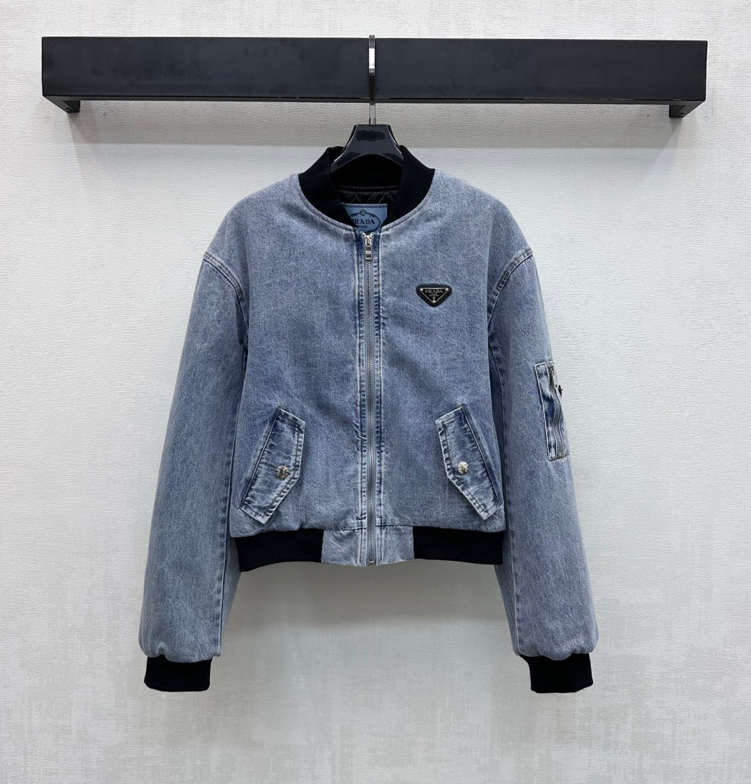 Women's denim baseball jacket 1426011211