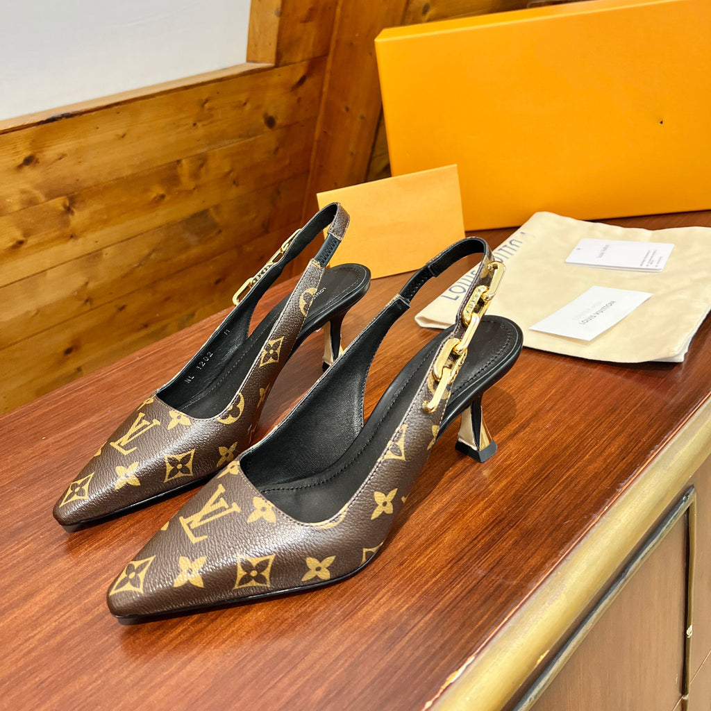 V-23 new printed chain high heels XC0723091401