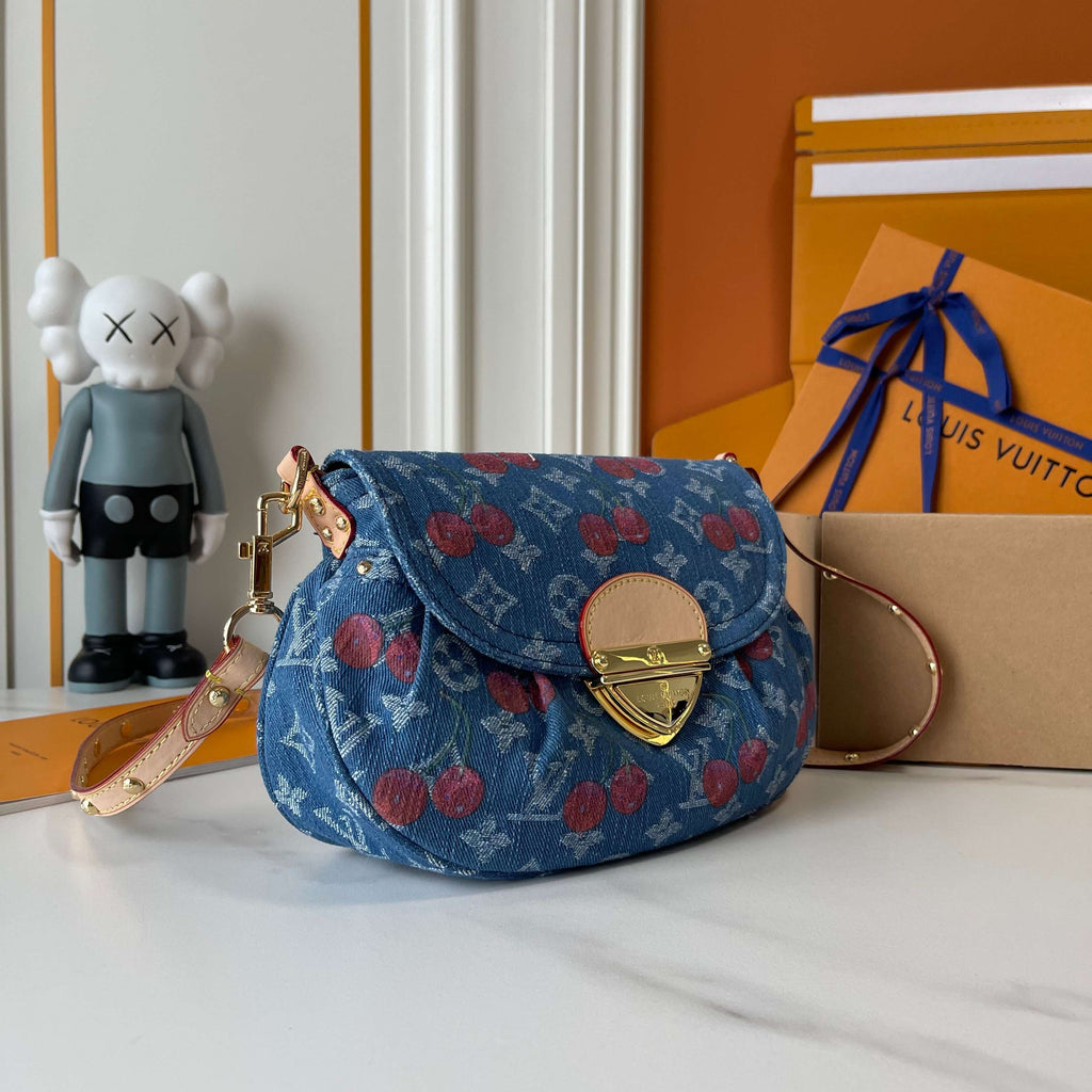 Denim Blue Cherry Crossbody Bag 1025070322