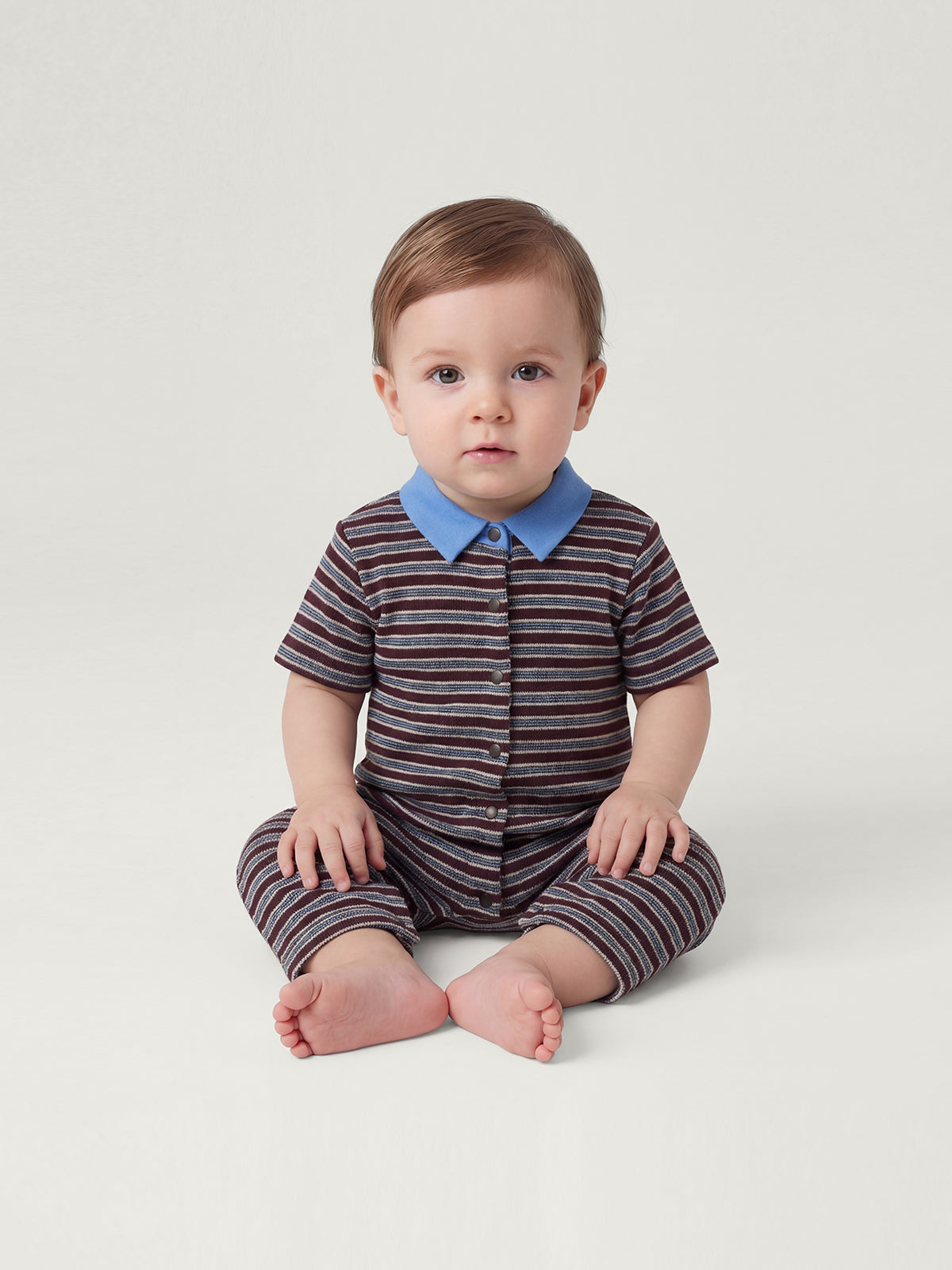 Kins Class Striped Family Polo Shirt & Pants Set