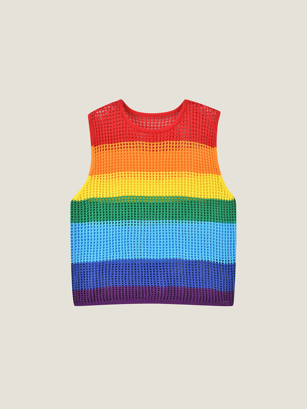 Pride Rainbow Crochet Tank Top & Shorts Set – LGBTQ+ Sleeveless Crop Top For Pride