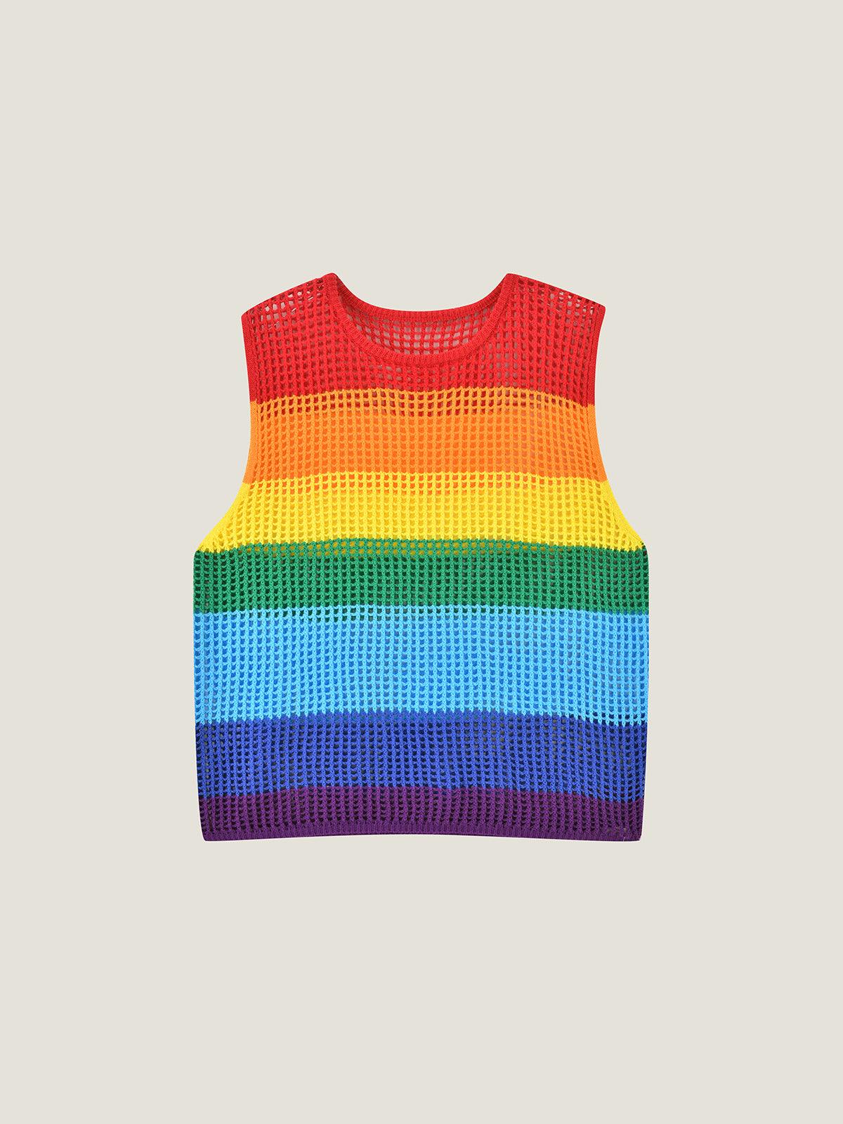 Pride Rainbow Crochet Tank Top & Shorts Set – LGBTQ+ Sleeveless Crop Top For Pride