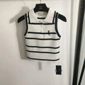 New Fashion Women's YS Striped Polo Knit Tank Top PD1326091809