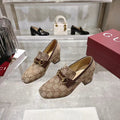 fashion print high-heeled loafers 0725102001