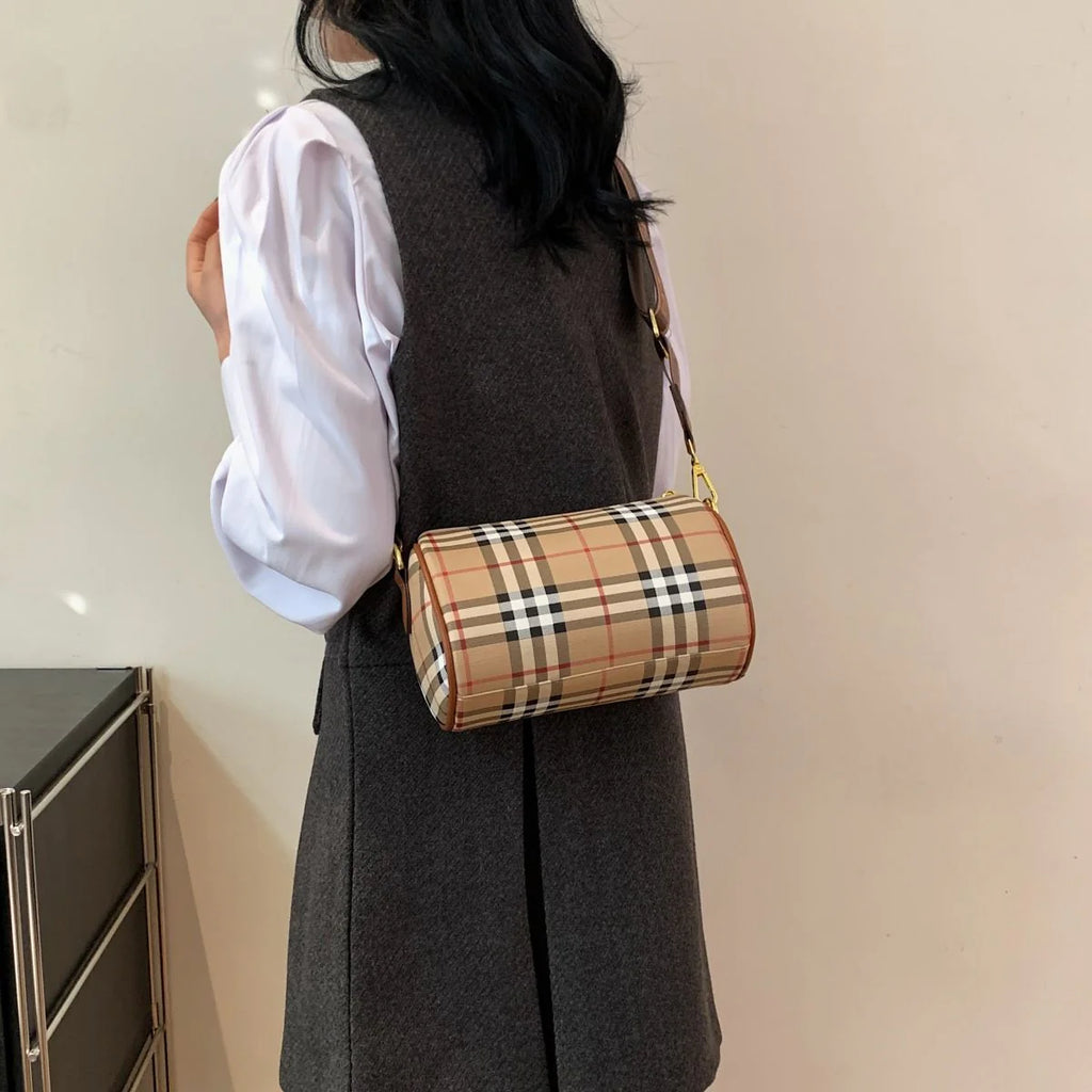Shoulder Crossbody Pillow Bag Large Capacity Retro Check All-Match Bag 1024042713