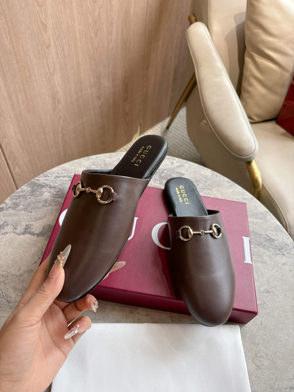 horse bit buckle slippers 0725101406