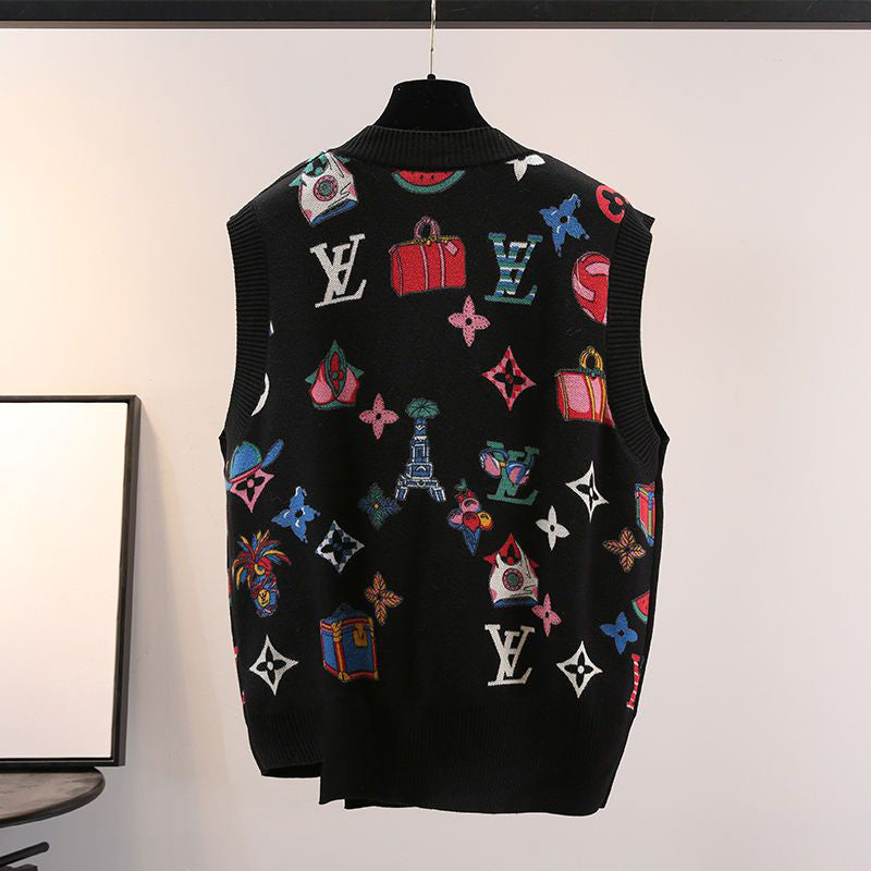 Fashion all-match sleeveless sweater vest PD1023081129
