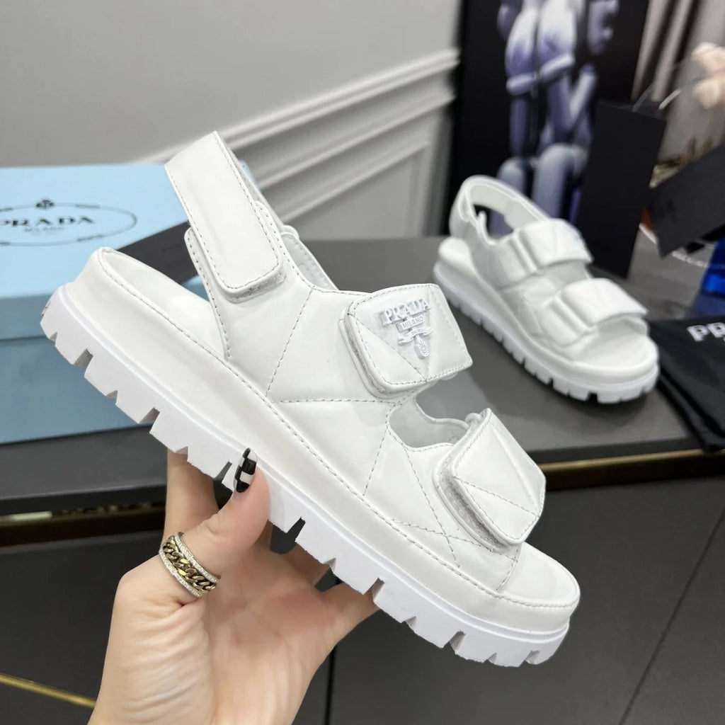 Spring And Summer New Women's Shoes Leather Soft Bottom Muffin Sandals Velcro 1024030828