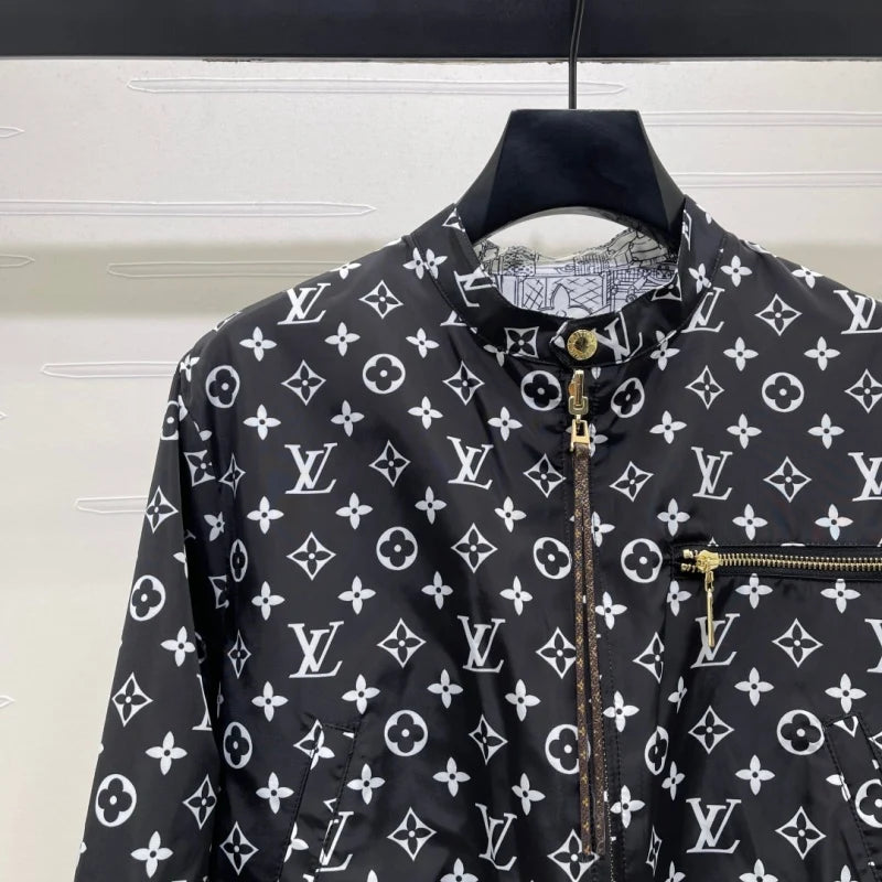 New Fashion Women Reversible Monogram Baseball Jacket DM1326091416
