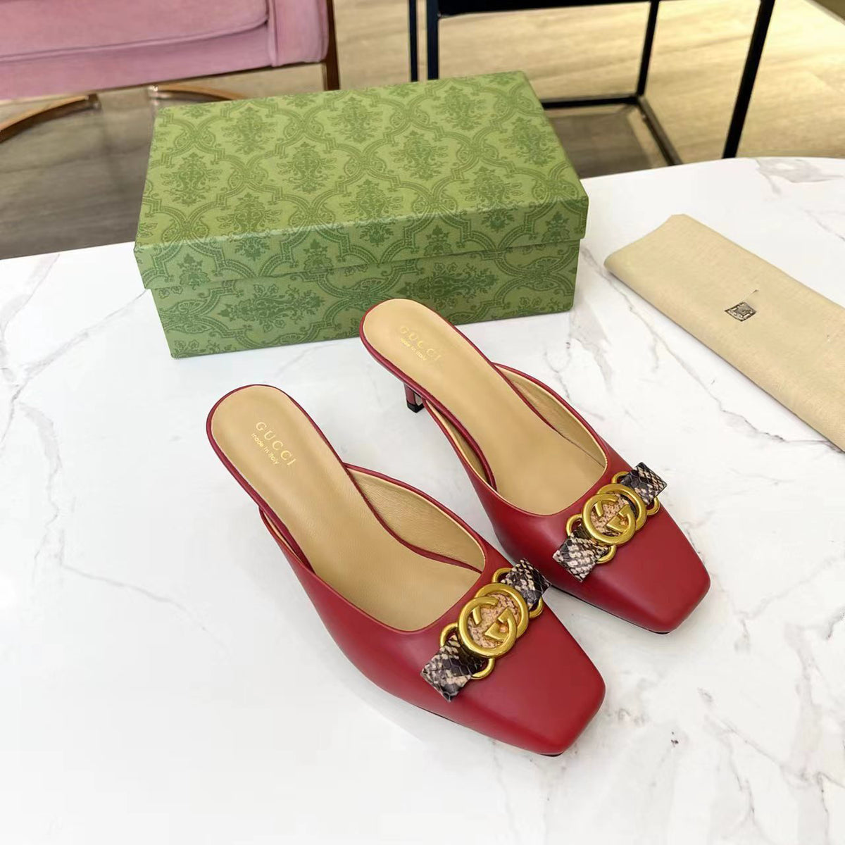 G－flat toe low heel leather shoes XC07062901
