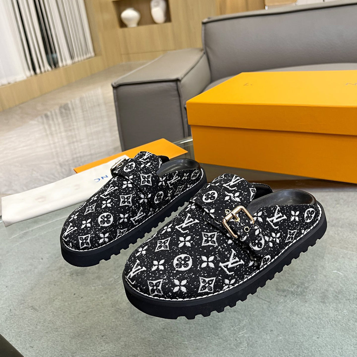 printed cotton slippers 03083