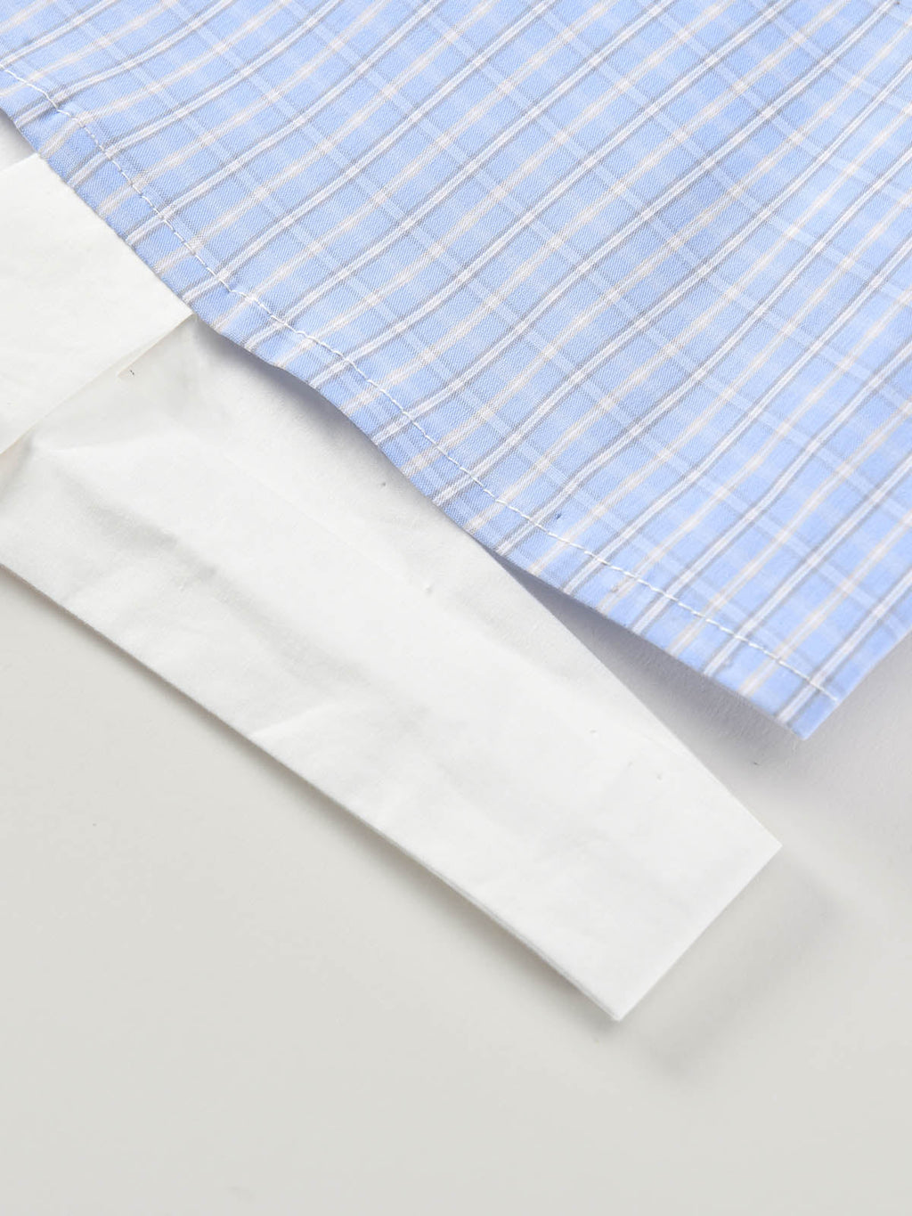 Preppy Blue Check Cropped Long Sleeve Shirt | KINS CLASS