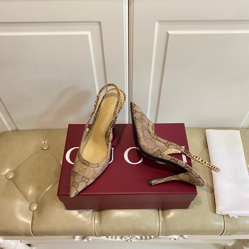 Fashion printed letter chain high heels 0725061702