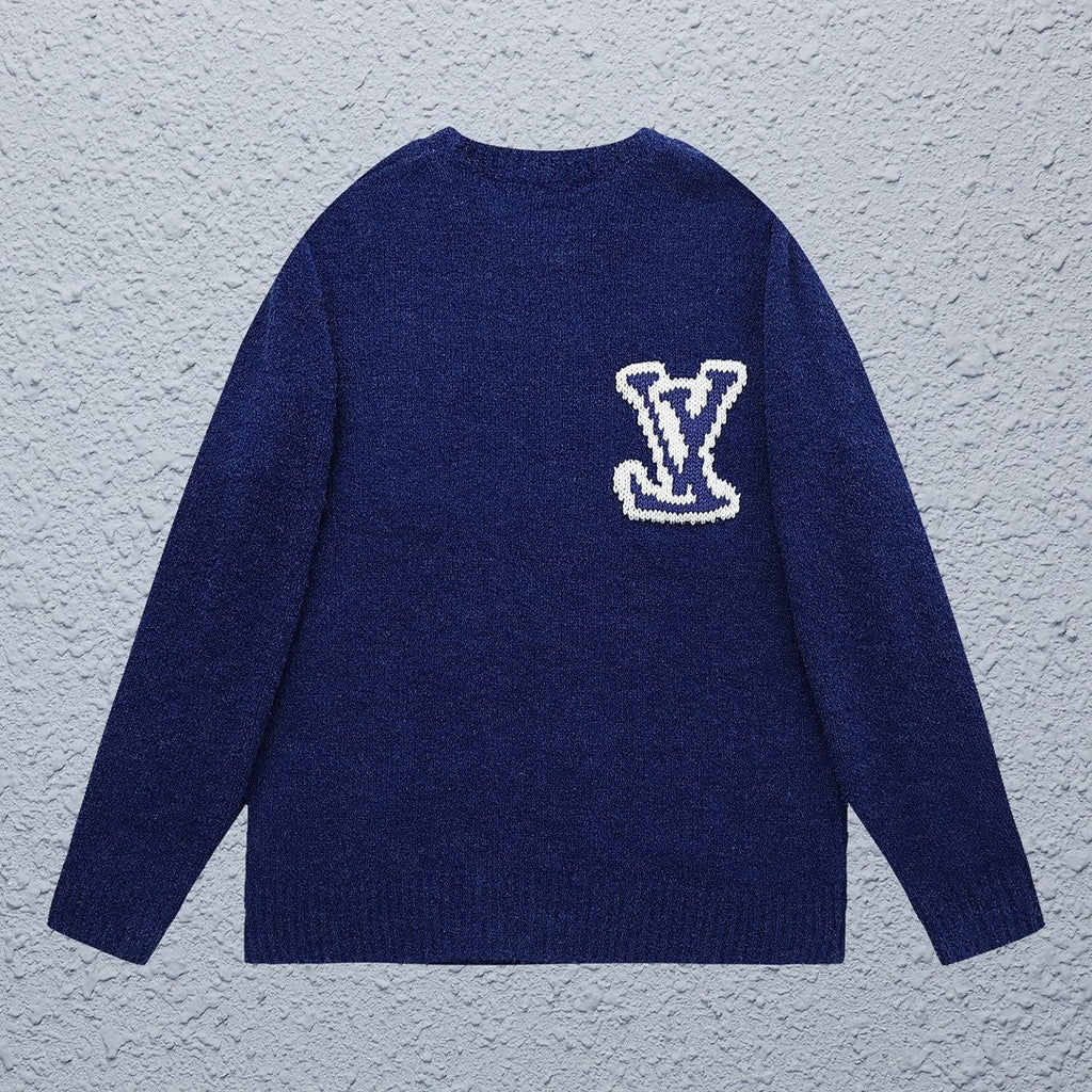 Unisex embroidered stand up collar cashmere sweater 1024103123