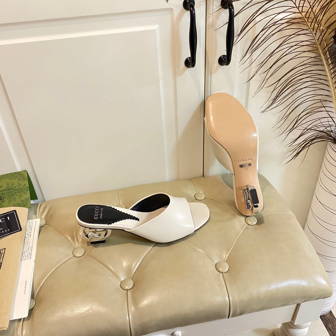 Gucc1 top fashion heel slippers 0724030803