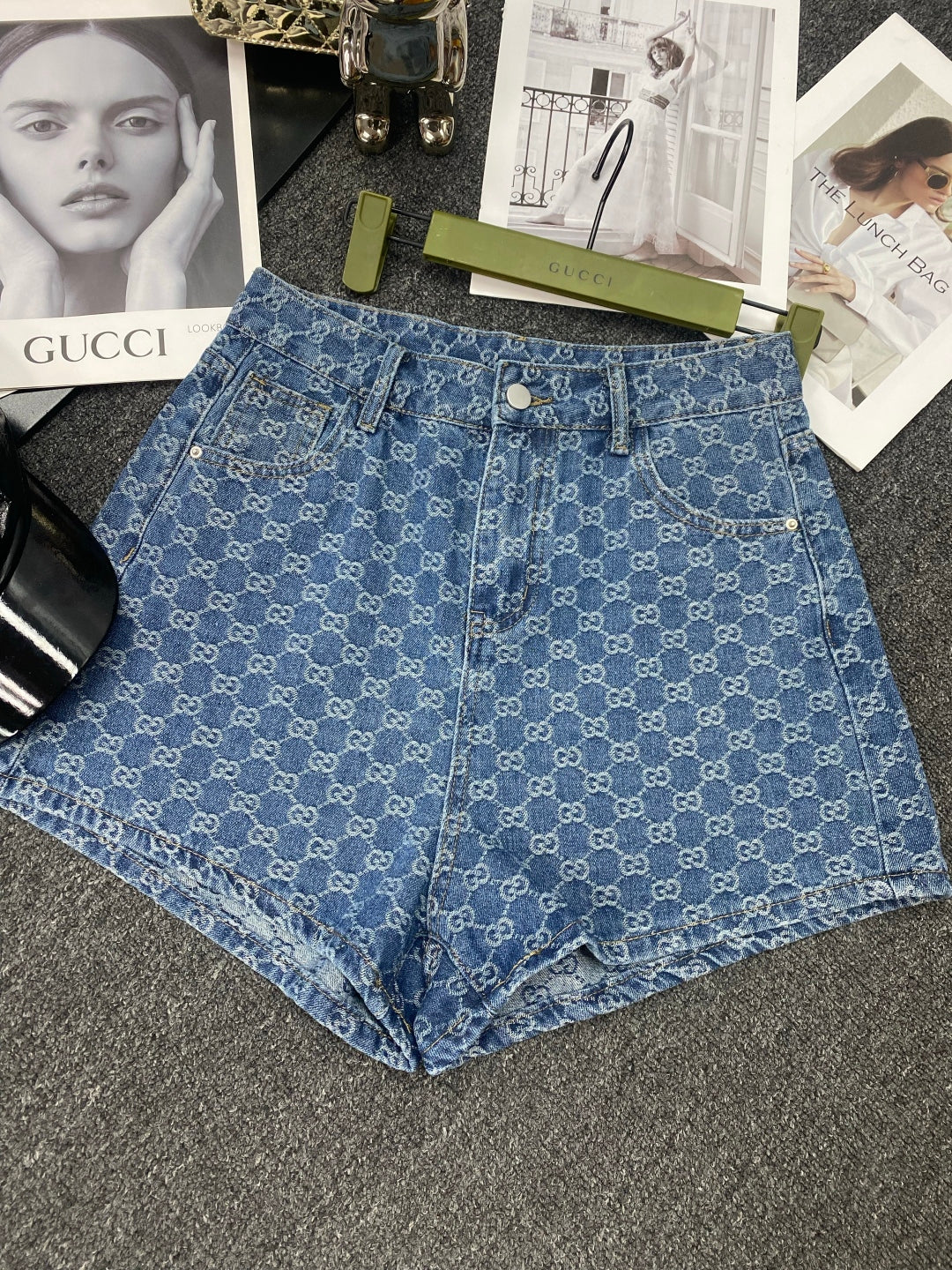 fashion print denim shorts 0725051908