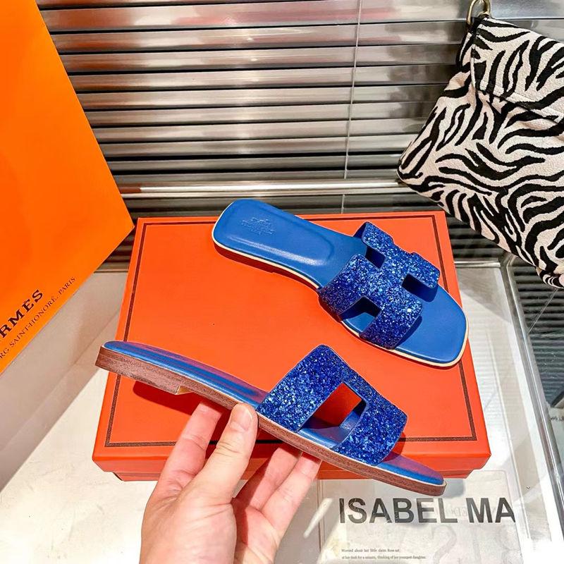 New Style Flat Bottom Rhinestone Fashion Casual Slippers 1024070810