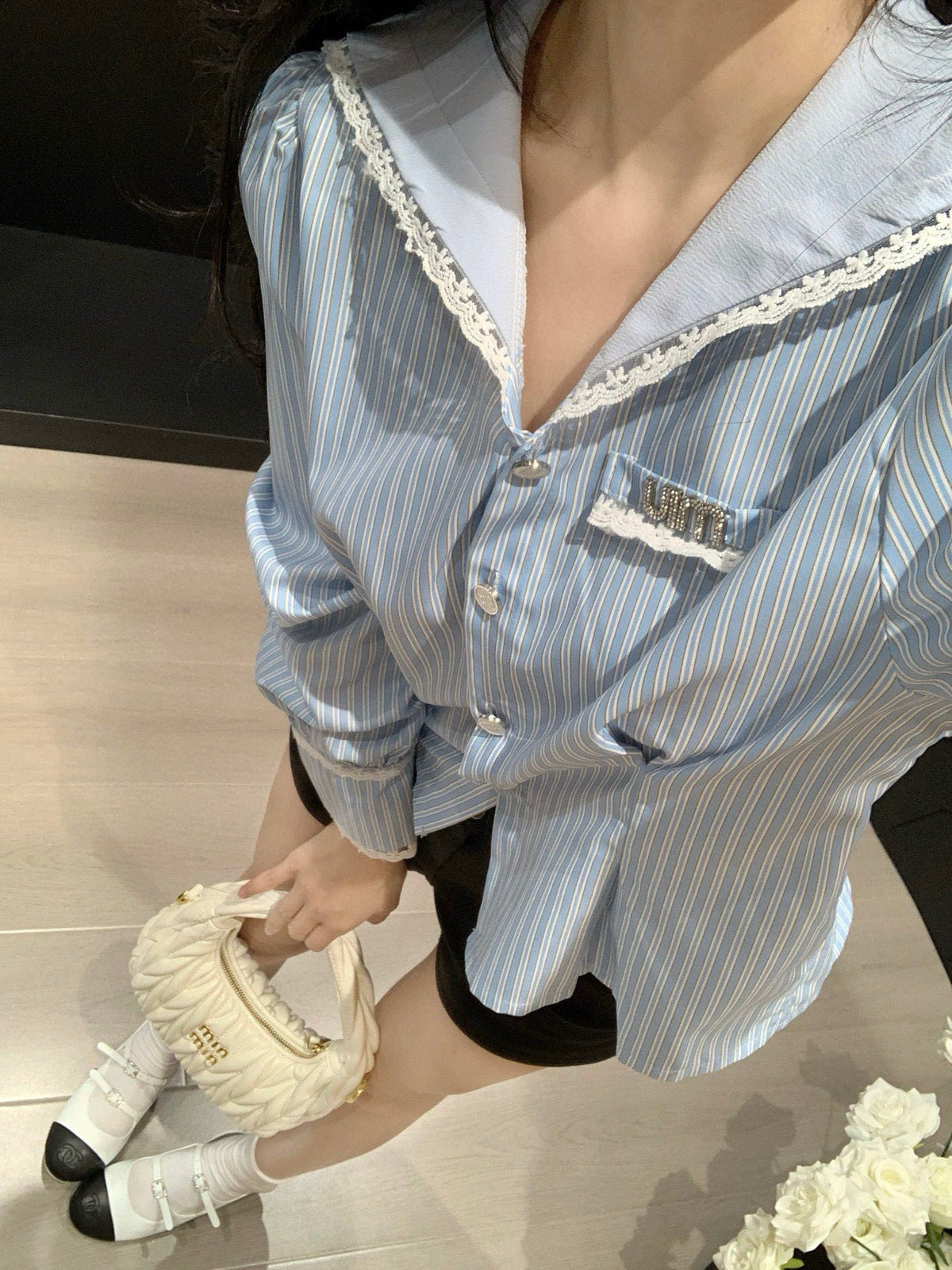 Miu fashion striped shirt 0725062004