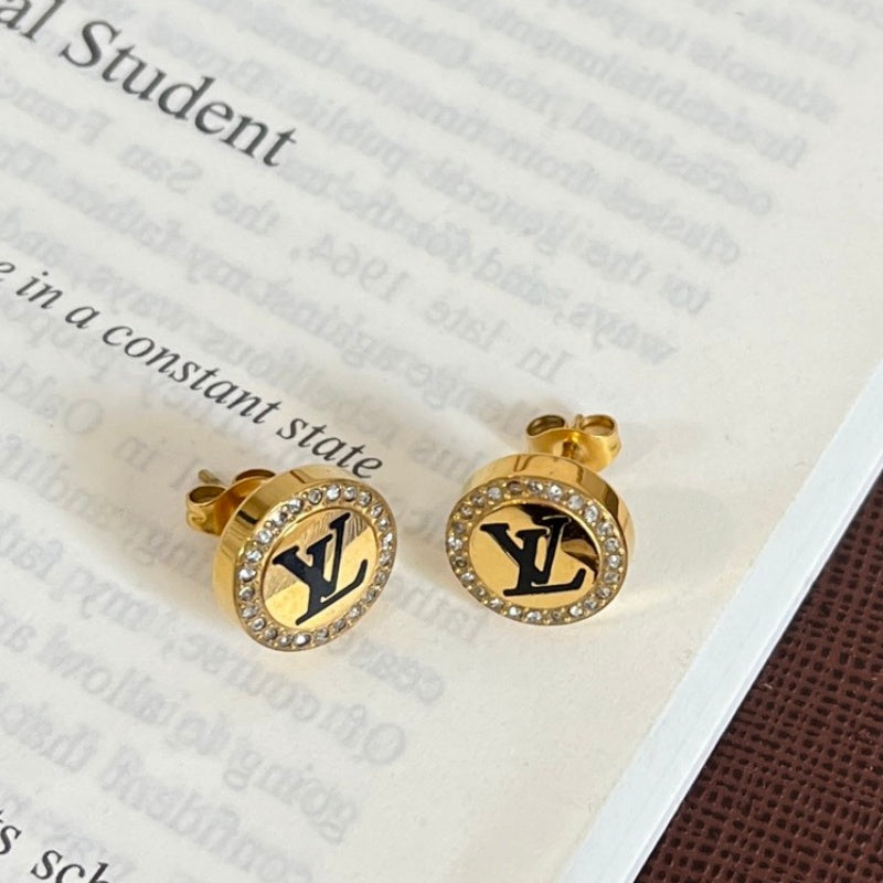 Luxury Round Rhinestone Stud Earrings XZ1326092805
