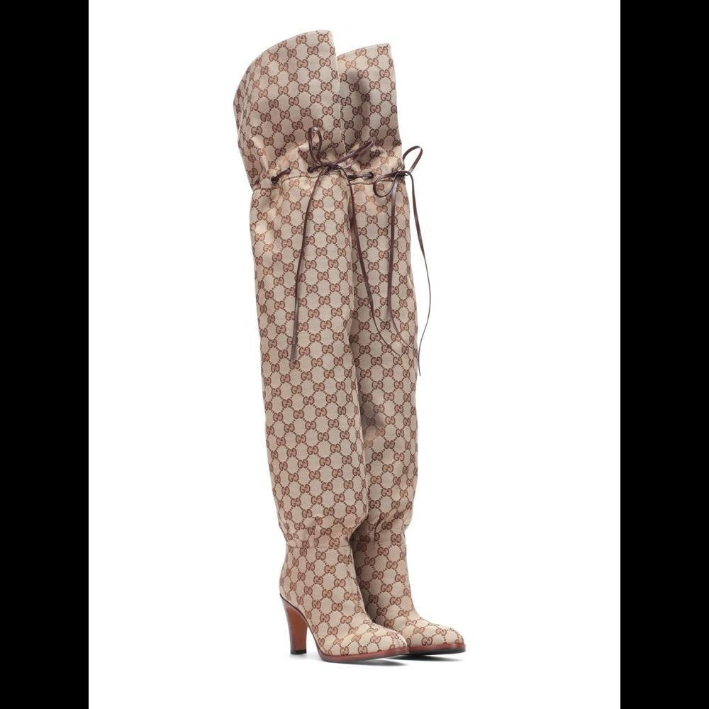 Fashion and casual canvas over-the-knee boots (customized models need 15 days to make)
