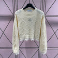 Round Neck Hollow Lace Knit Sweater XC1823090602