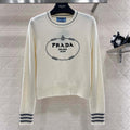PR Crew neck contrast embroidered knitted top 1824091101