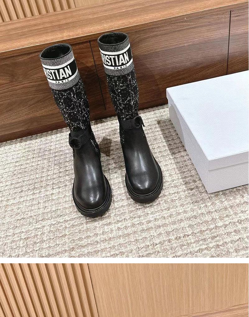 Embroidered  Boots Women's Autumn And Winter Boots High Boots New Knight Letter Short Boots-PD05202340402